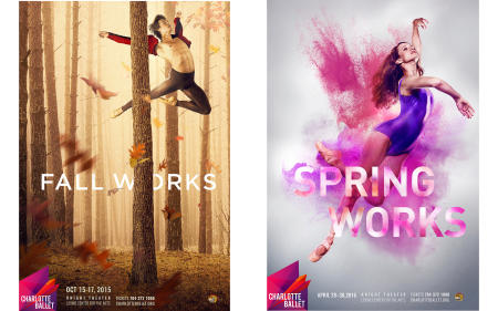 Gregory Taylor and Alessandra James.  "Fall Works" and "Spring Works" campaign designs by Mythic.