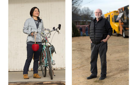 Pamela Murray, Cycling advocate and Gaines Brown, Community Visionary.  He is why Charlotte, NC now has a thriving light rail system.